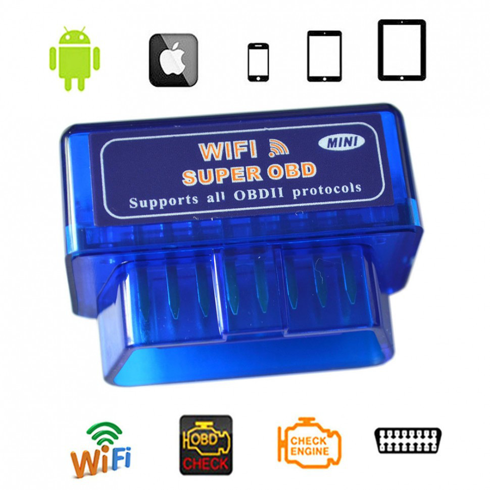 Діагностичний OBD2 WiFi сканер ELM327 mini v1.5 для iPhone iOS, Android 2 плати, pic18F25K80, фото 1