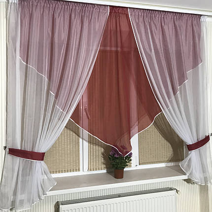 Фіранка на кухню №374 червона, фото 1