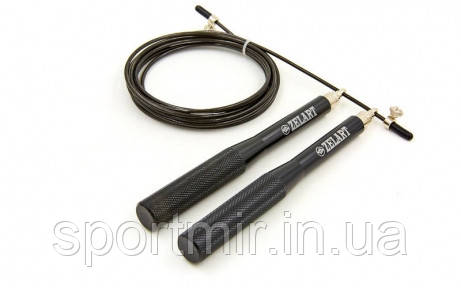 Скакалка швидкісна Кросфіт з підшипником і сталевим тросом з алюм. ручками FI-7222 (l-3 м,d-3 мм), фото 1