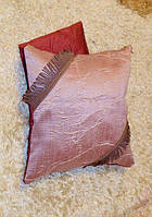 Наволочка (подушка) декор. сиреневая с бахромой 40*40