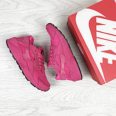 Жіночі весняні кросівки Nike Air Huarache,нубук,малинові, фото 2
