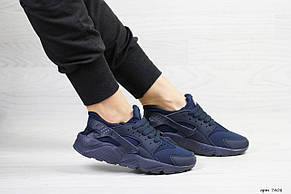 Жіночі весняні кросівки Nike Air Huarache,нубук,темно сині 36, фото 2