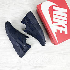 Жіночі весняні кросівки Nike Air Huarache,нубук,темно сині 36, фото 2