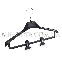 Пластиковий вішак чорного кольору з поперечиною костюмний, 40 см, фото 3