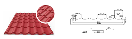 Металочерепиця "Арсенал 0.4 мм", полімерне покриття глянець Китай, фото 1
