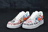 Чоловічі кросівки Nike Air Force 1 Graffiti Pauly x Vlone Pop з написами осінь-весна жіночі. Живе фото, фото 5
