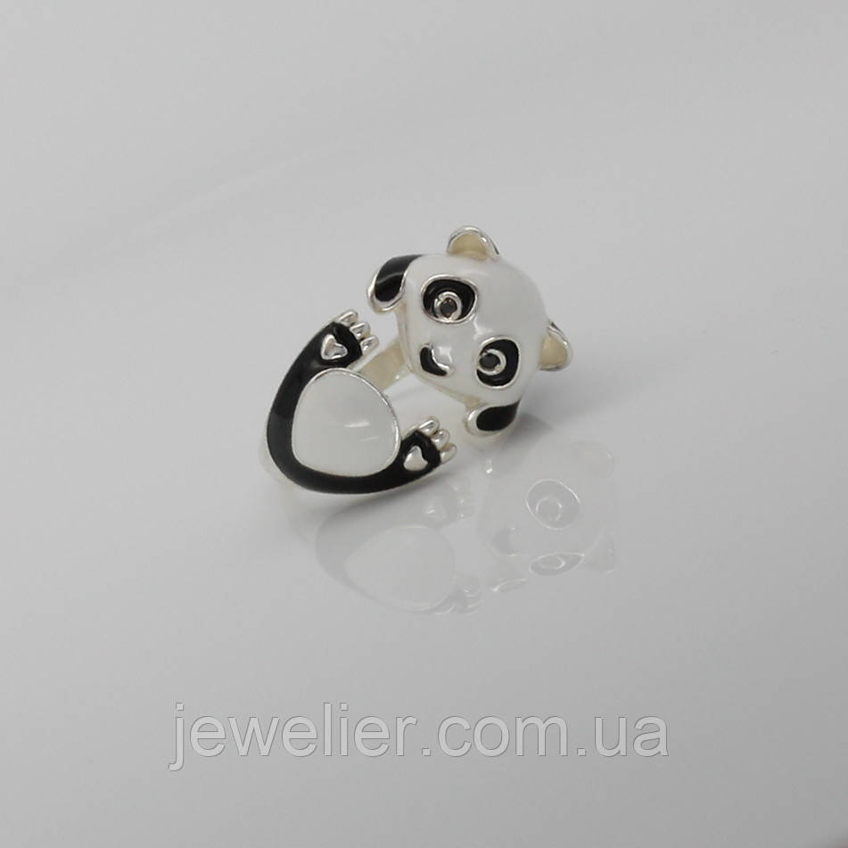 Кольцо серебряное "Мишутка - панда черный" - фото 2 - id-p774874675