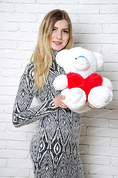 М'яка іграшка Ведмедик Томмі 50 см Мила іграшка М'який ведмедик Іграшка плюшева Ведмедик із серцем