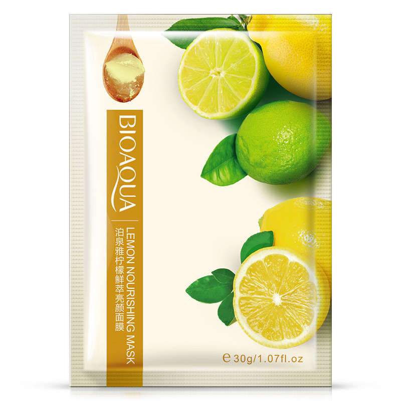 Маска-салфетка для лица питательная с лимоном BIOAQUA Lemon Nourishing Mask (30г) - фото 4 - id-p910916178