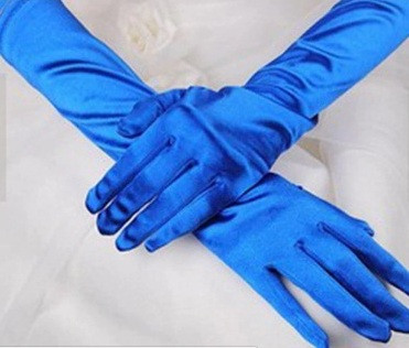 Атласні рукавички сині, фото 1