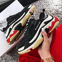 Женские Кроссовки Balenciaga Triple S Red Black