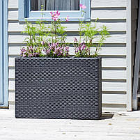 Підлоговий великий садовий горщик для рослин чорний (штучний ротанг), hotdeal, фото 3