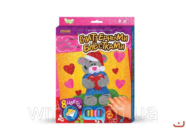 Набір для творчості Раскраска глиттером по номерам МІНІ РГН 01,02     05 дитяча іграшка