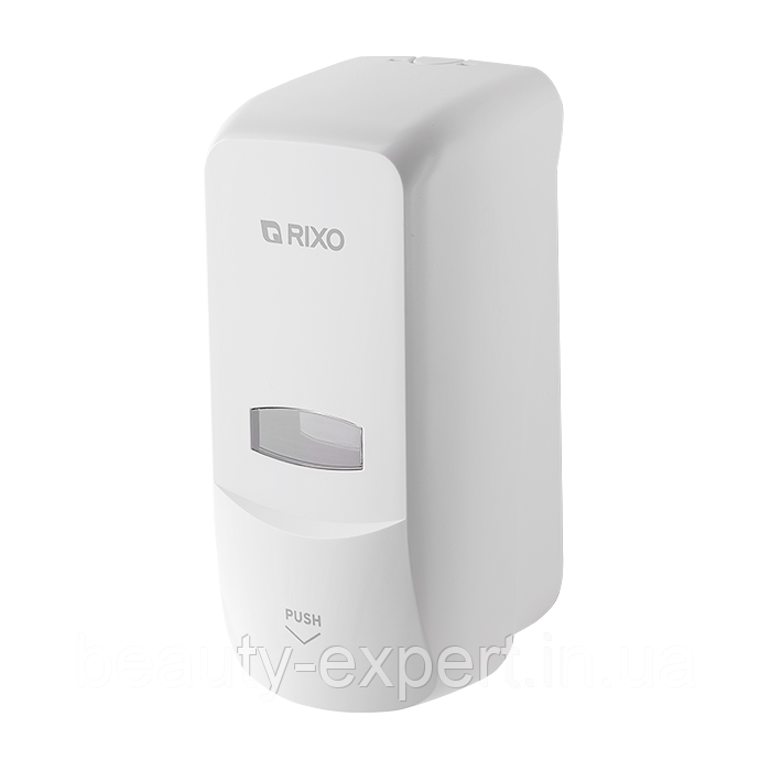 Настінний дозатор рідкого мила Rixo S369W білий 1 літр, фото 1