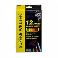 Цветные карандаши 12цвета Marco SuperbWrite Jumbo 4400-12CB (толстые)