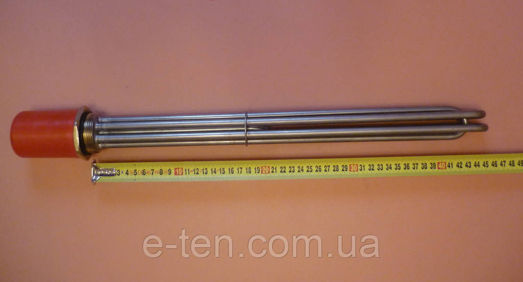 Блок ТЕН прямий нержавійка 12000W / 380V на різьбі 1,5" (48мм) Tenko, Україна