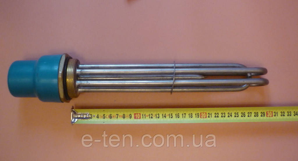 Блок-ТЕН прямий нержавійка 4500W / 220V на різьбі 2" (58мм) / L=300мм (Tenko, Україна), фото 1