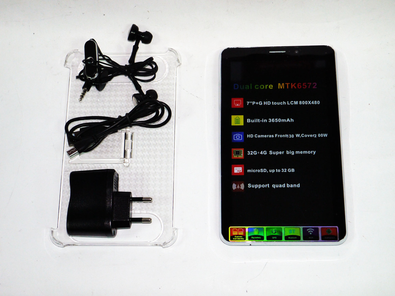 7" Планшет M16 Чорний 2Sim +2Ядра + BT + GPS + ЧОХОЛ, фото 1