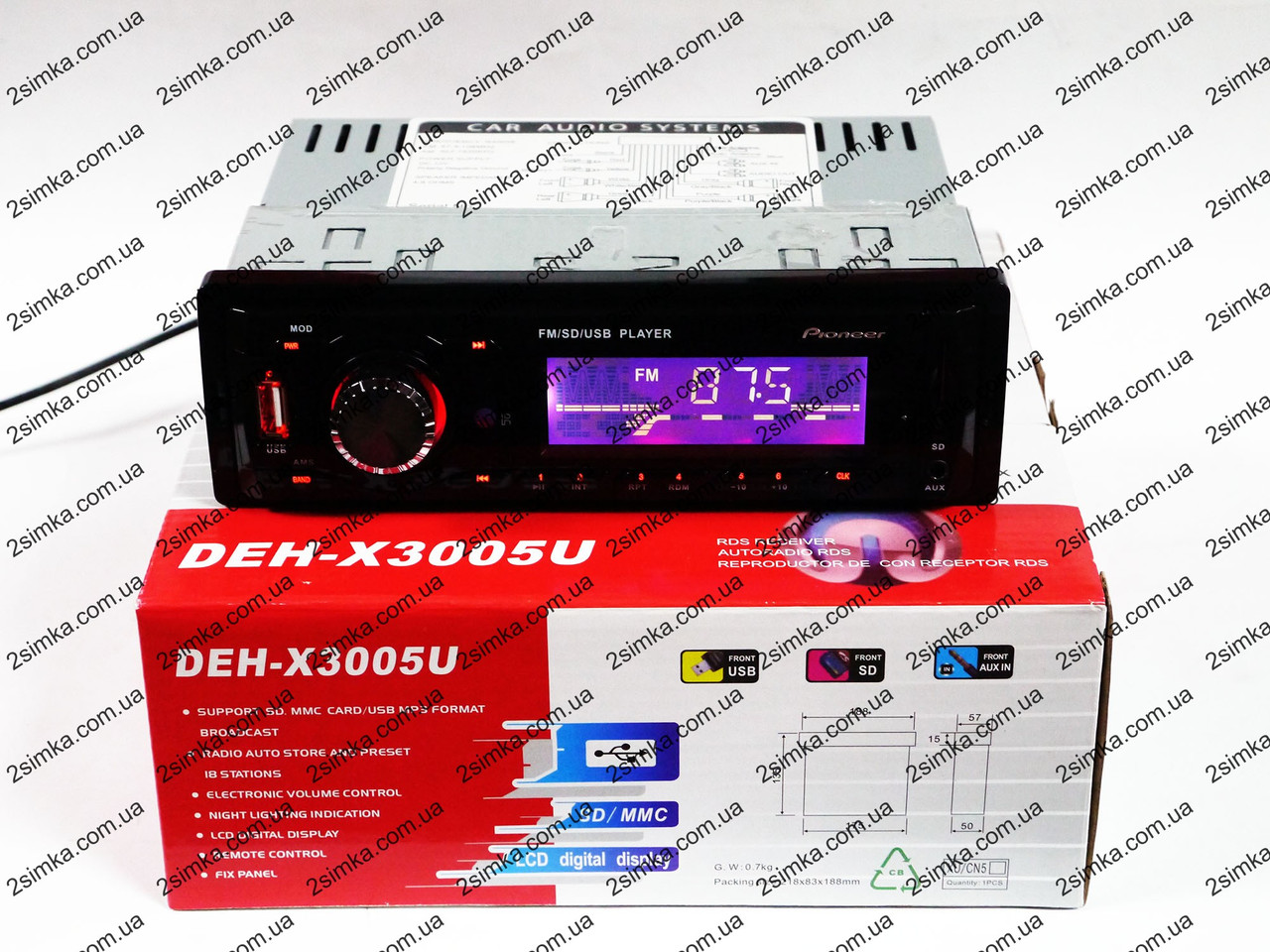 Автомагнітола DEH-X3005U — USB+SD+FM+AUX
