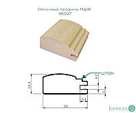 Рамковий профіль МДФ №027 шпонований 25 мм 2,8мх55 мм Дуб