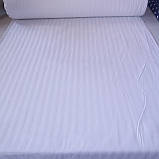 Сатин Люкс страйп білий з смужкою 1,1 см, ширина 240 см, фото 2