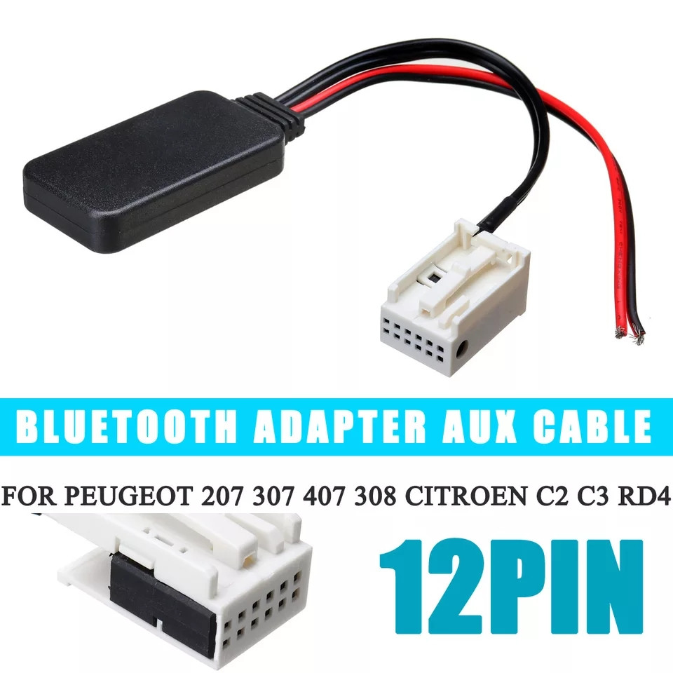 Bluetooth 4.0 Aux блютуз адаптер Peugeot 207 307 407 308 For Citroen C2 C3 RD4 Car 12Pin