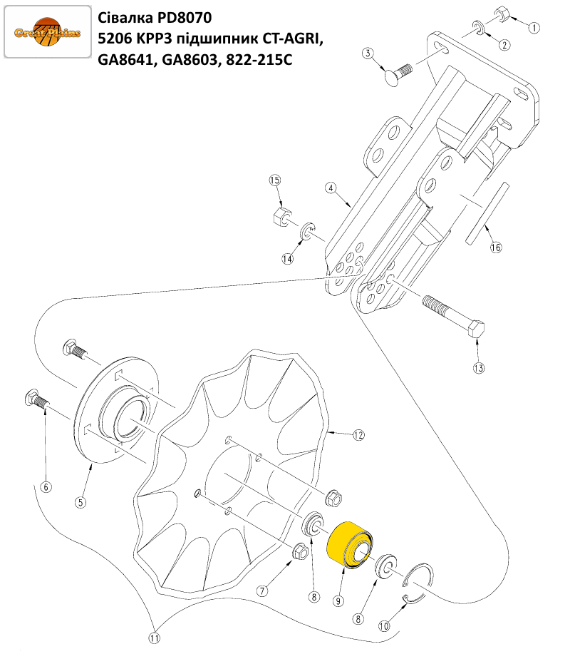 Підшипник 822-215C Great Plains аналог 5206KPP3 - фото 3 - id-p64919595