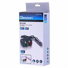 Автомобільний зарядний пристрій Olesson MOD-1631 ( 3 in 1/120W/Triple Direct LED Socket )