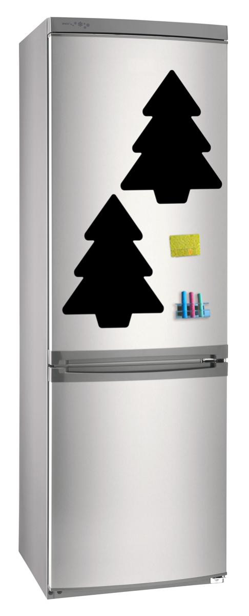 Магнітно-грифельна (крейдяна) дошка на холодильник для записів і малювання крейдою Елка_2 (набір) розмір 30х40