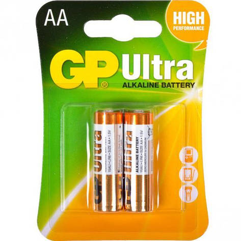 Батарейка GP 15 AUHM-2 UE2 лужна LR6 U. AA Alkaline Ultra, фото 1