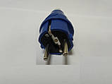 Вилка латунь синя з заземленням 16А GAV 749, фото 4