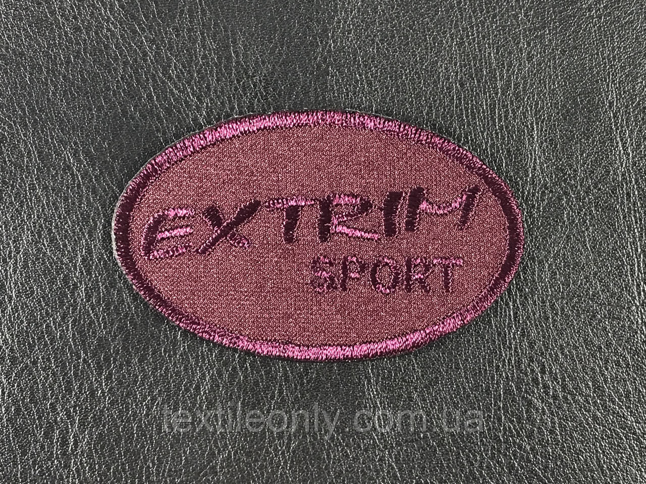 Нашивка Extrim sport колір бордовий 66x40 мм