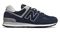 Оригинальные кроссовки замшевые New balance 574EGN синего цвета