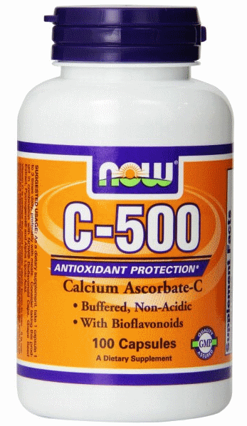 Вітамін С-500 Аскорбат Кальцію, Now Foods, Vitamin C-500, Calcium Ascorbate 100 caps