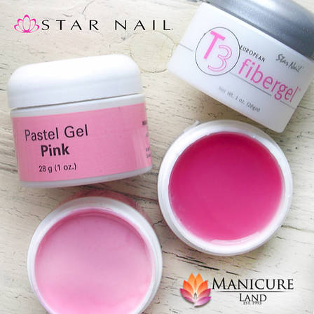 Персиково-рожевий гель для покриття та дизайну нігтів Pastel Pink Star Nail, 28 г, фото 2