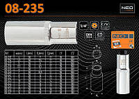 Головка шестигранная длинная 1/4", 4мм., NEO 08-235