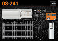 Головка шестигранна довга 1/4", 8 мм, NEO 08-241