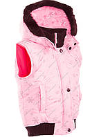 Розовая детская жилетка в снежинки (86-140) 98