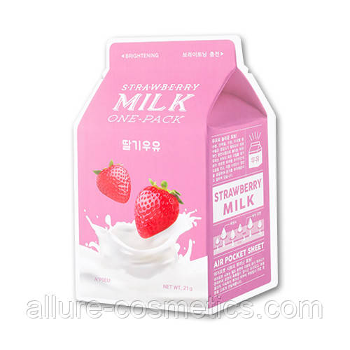 A'PIEU Milk One Pack Тканевая молочная маска Клубника - фото 1 - id-p911684119