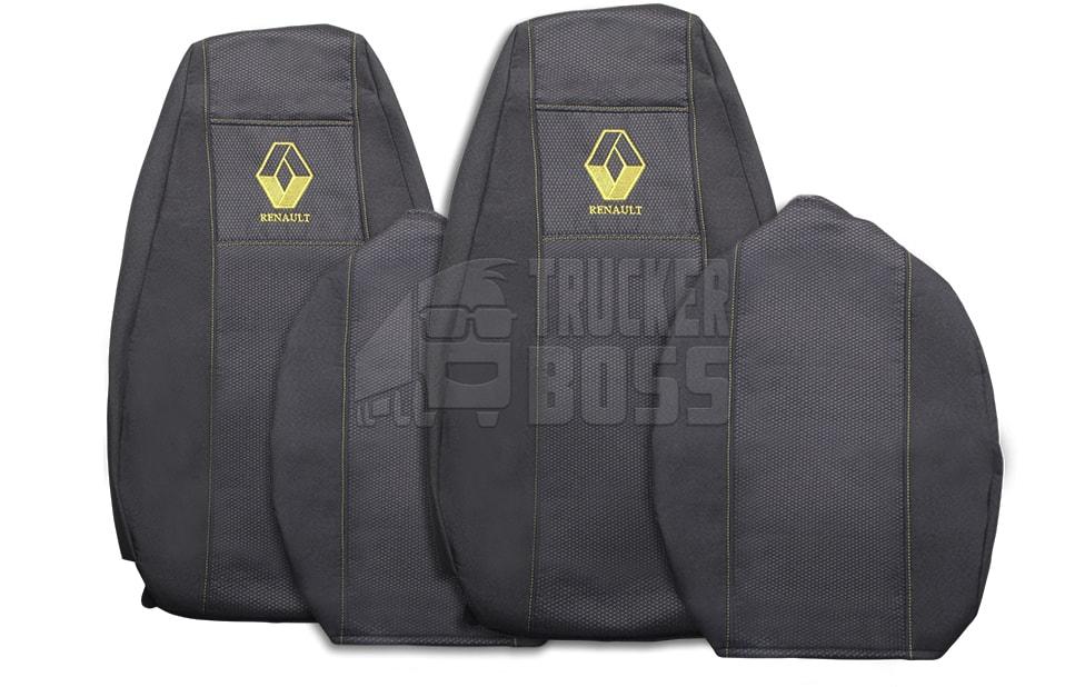 Чохли на сидіння RENAULT MAGNUM Чорні (2 пілоти)