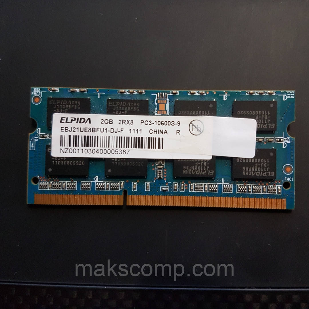 Пам'ять ELPIDA 2Gb So-DIMM PC3-10600S(EBJ21UE8BFU1-DJ-F)