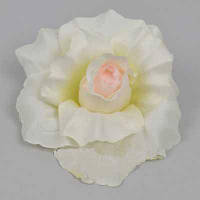Головка троянди 10 см біла світла середина Квіти штучні