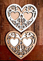 Подставка для Обручальных Колец Сердце 10 см Деревянная Свадебная сердечко підставка для весільних обручок
