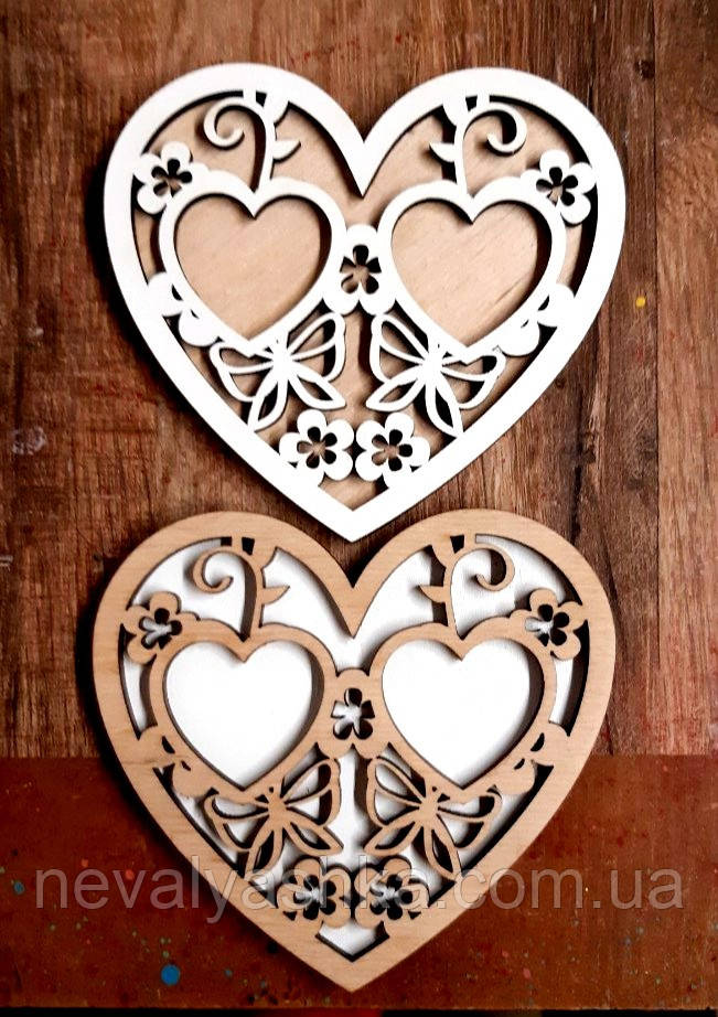 Підставка для Обручок Серце 10 см Дерев'яна Весільне сердечко підставка для весільних обручок
