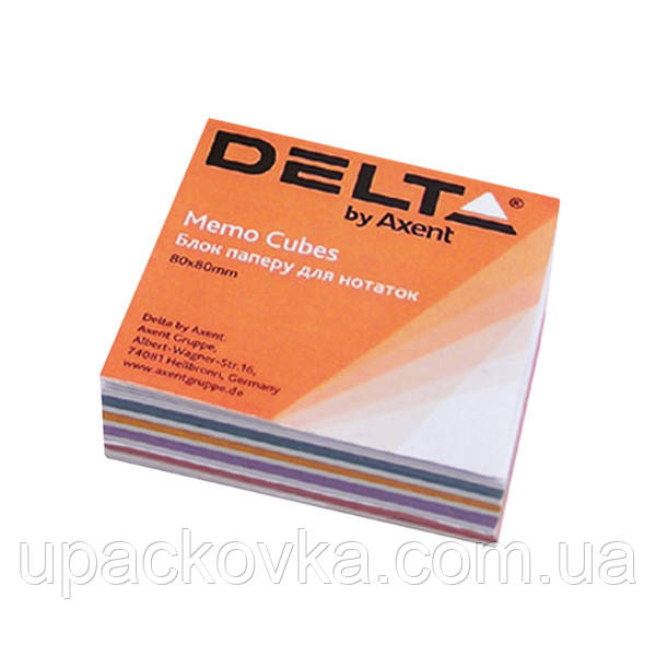 Папір для нотаток Delta Mix D8011, 80х80х20 мм, непроклеєний