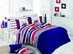 Постільна білизна Beverly Hills Polo Club ранфорс BHPC 011 Dark Blue євро