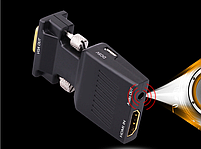 Конвертер Onten M7557 HDMI to VGA + Audio + живлення адаптер перехідник, фото 9