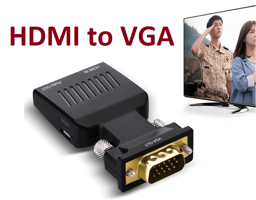 Конвертер Onten M7557 HDMI to VGA + Audio + живлення адаптер перехідник