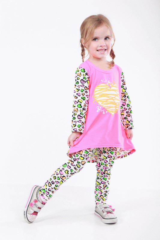 Комплект для дівчинки подовжена кофта і лосіни фулікра, фото 1