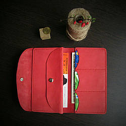 Тревел-кейс гаманець, портмоне "break" ручної роботи, натуральна шкіра, на кнопці